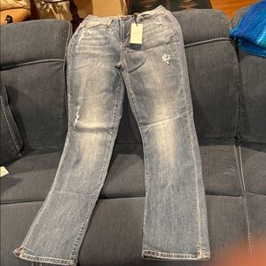 Women's Distressed Blue Jeans